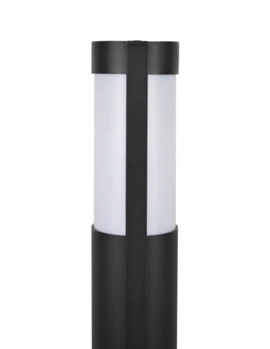 Nowoczesna lampa ogrodowa ELIS E27, czarna, 92 cm, z podświetleniem, IP54, elegancki design do ogrodów i ścieżek.