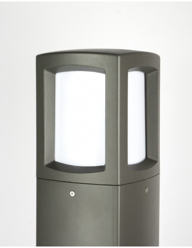 Nowoczesny słupek oświetleniowy Tales E27, szary, 100 cm, elegancki i wytrzymały do przestrzeni zewnętrznych