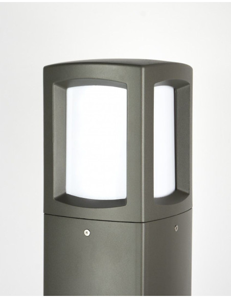 Nowoczesny słupek oświetleniowy Tales E27, szary, 100 cm, elegancki i wytrzymały do przestrzeni zewnętrznych