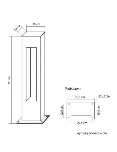 Lampa zewnętrzna Rektan LED 50W, minimalistyczna, aluminiowa, IP65 – idealna do oświetlenia osiedli i przestrzeni publicznych.
