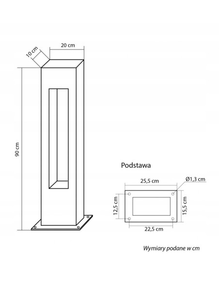 Lampa zewnętrzna Rektan LED 50W, minimalistyczna, aluminiowa, IP65 – idealna do oświetlenia osiedli i przestrzeni publicznych.