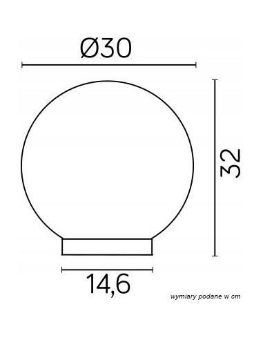 Lampa Ogrodowa ALEKULE E27 - Designerska Kula Oświetleniowa 30 cm, Odporna na Warunki Atmosferyczne do Ogrodu