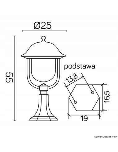 Lampa ogrodowa Su-ma Prince K 4011/1/O - czarna, elegancka oprawa do ogrodu, balkonu i tarasu, IP 43, E27 60W