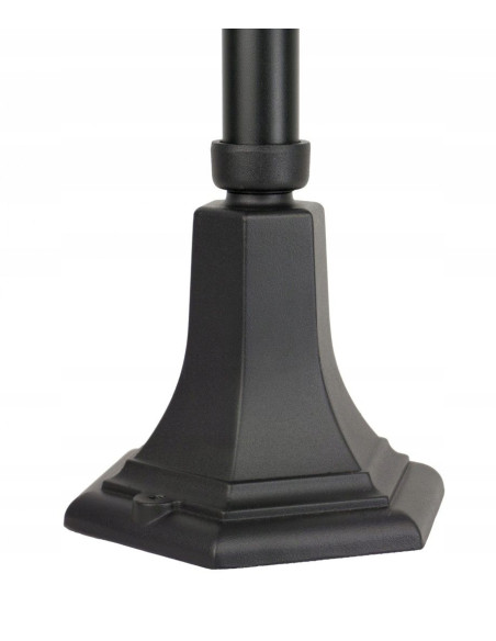 Lampa tarasowa Retro Classic II K 5002/2 H - elegancki słupek aluminiowy 115 cm, czarna, E27, IP43