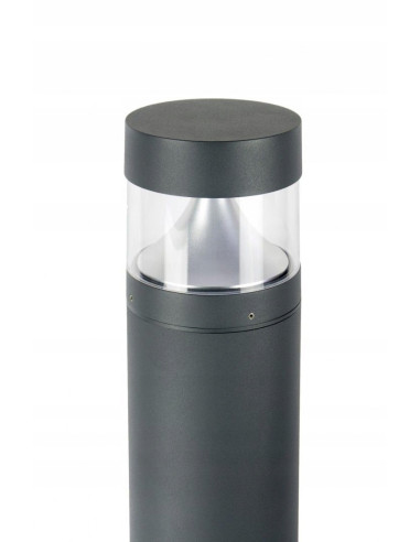 Nowoczesny słupek LED BAREL 23W, szary, IP65 – oświetlenie do ogrodów, parków i przestrzeni publicznych