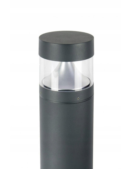 Nowoczesny słupek LED BAREL 23W, szary, IP65 – oświetlenie do ogrodów, parków i przestrzeni publicznych