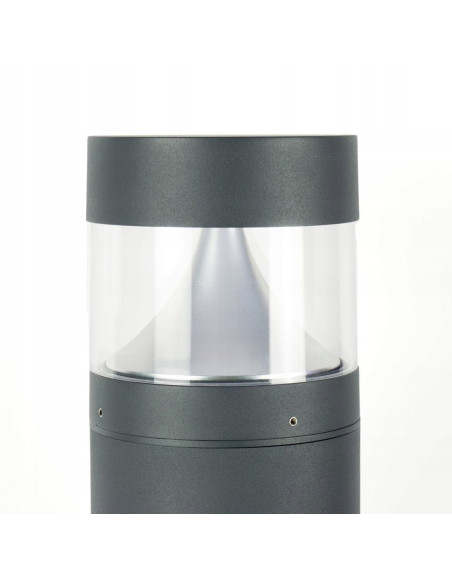 Nowoczesny słupek LED BAREL 23W, szary, IP65 – oświetlenie do ogrodów, parków i przestrzeni publicznych