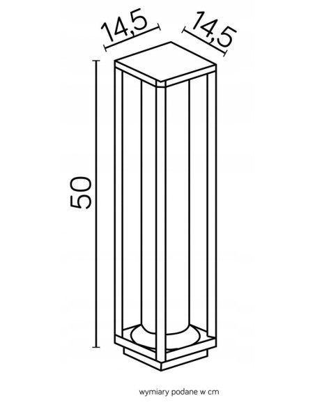Nowoczesna lampa ogrodowa PORTO IP65 z prostokątną ramą i okrągłym kloszem, czarna - styl i funkcjonalność w ogrodzie