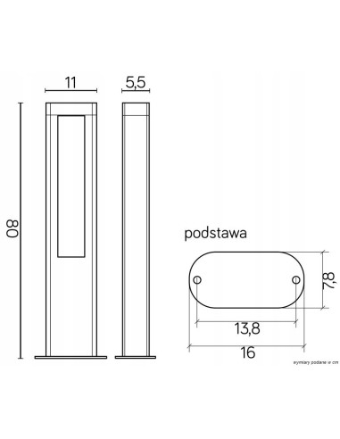 Lampa Stojąca EVO LED – Oświetlenie Zewnętrzne do Ogrodu, 80 cm, Szara, IP54, 1200 Lumenów, Nowoczesny Design