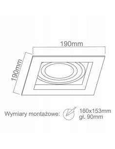 Lampa sufitowa Cardo I Bianco - minimalistyczna, czarno-biała, kwadratowa, GU10, 17W, Orlicki Design 2