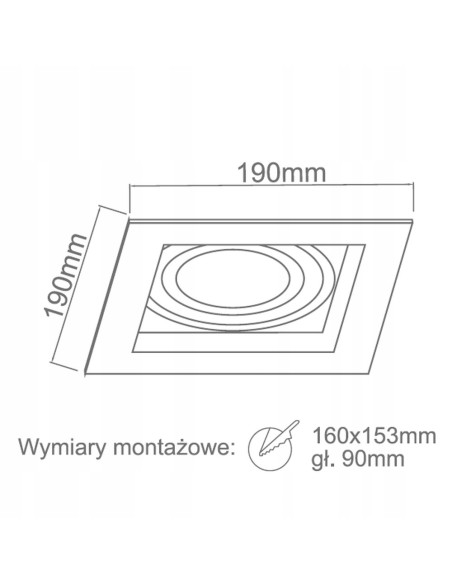 Lampa sufitowa Cardo I Bianco - minimalistyczna, czarno-biała, kwadratowa, GU10, 17W, Orlicki Design