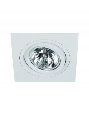 Nowoczesna lampa sufitowa Faro I Bianco LED GU10, kwadratowa oprawa w białym matowym kolorze, idealna do wnętrz.