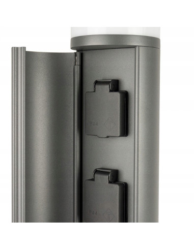 Lampa ogrodowa Su-ma Elborn EL3113 z gniazdami, aluminiowa, IP54, nowoczesny design do przestrzeni zewnętrznych