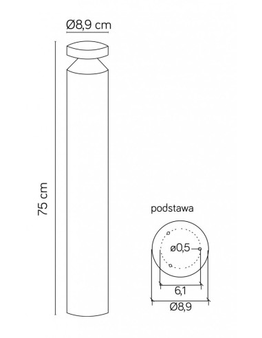 Lampa Ogrodowa Delta 75 cm ze Stali Nierdzewnej, LED 6W, Okrągła, Szara, IP44 – Nowoczesne Oświetlenie Zewnętrzne