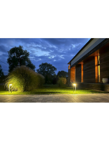 Lampa zewnętrzna LED FORM YB19503, 50 cm, szara z regulacją barwy światła, IP54, idealna do schodów i ścieżek.