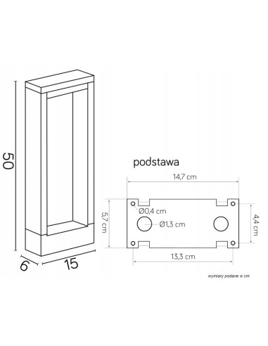 Lampa zewnętrzna LED FORM YB19503, 50 cm, szara z regulacją barwy światła, IP54, idealna do schodów i ścieżek.