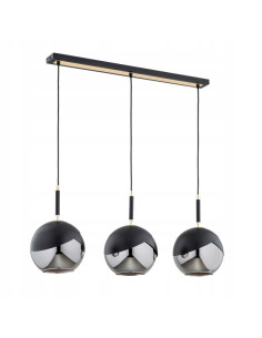 Lampa wisząca RIDO CZARNA z chromowanymi akcentami – nowoczesny design do jadalni, salonu i biura