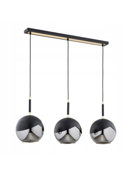 Lampa wisząca RIDO CZARNA z chromowanymi akcentami – nowoczesny design do jadalni, salonu i biura