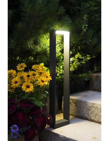 Lampa zewnętrzna LED FORM YB19502, prostokątna, aluminiowa, 80 cm, z regulacją barwy światła, kolor ciemny popiel.