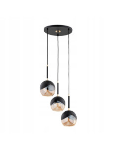 Nowoczesna lampa sufitowa PRADA w kolorze czarnym i złotym, asymetryczna, idealna do salonu i biura