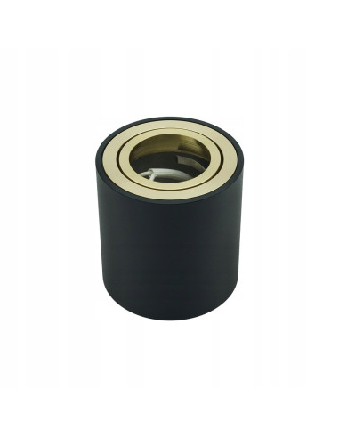 Elegancka oprawa sufitowa GU10 w czarnym i złotym kolorze – Tuba NERO od Auhilon Deco Lighting, 8,4 cm