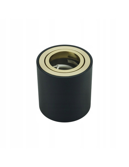 Elegancka oprawa sufitowa GU10 w czarnym i złotym kolorze – Tuba NERO od Auhilon Deco Lighting, 8,4 cm