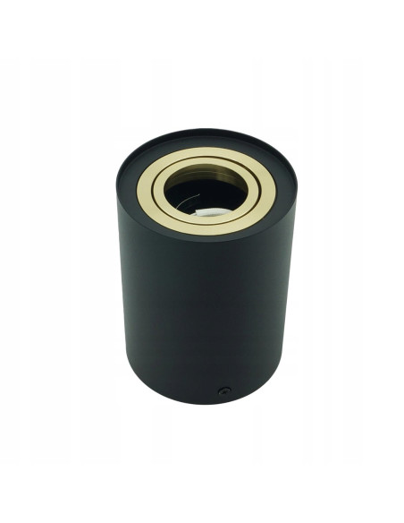 Elegancka tuba sufitowa CRONO 12,5 cm czarno-złota z regulacją kąta świecenia do wnętrz domowych i biurowych