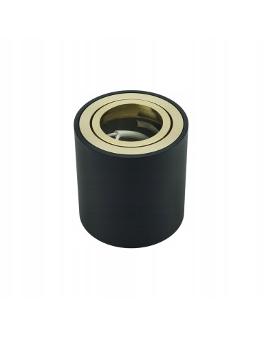 Elegancka oprawa sufitowa GU10 w czarnym i złotym kolorze – Tuba NERO od Auhilon Deco Lighting, 8,4 cm