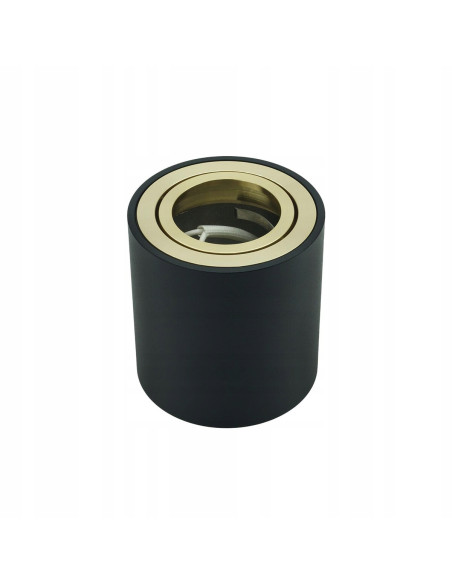 Elegancka oprawa sufitowa GU10 w czarnym i złotym kolorze – Tuba NERO od Auhilon Deco Lighting, 8,4 cm