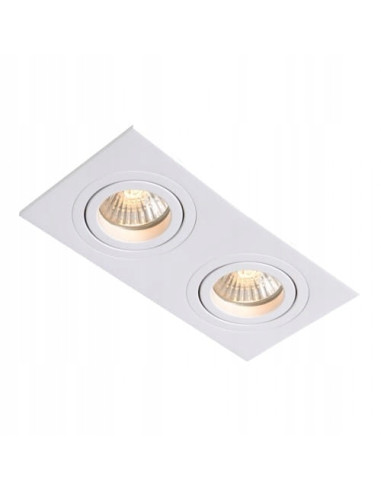 Oprawa halogenowa METIS 2xGU10, wpuszczana, biała – nowoczesne oświetlenie do łazienki, kuchni i salonu