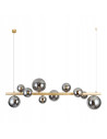 Lampa wisząca Bubbles Line z 10 złotymi kloszami – nowoczesne oświetlenie do eleganckich wnętrz.