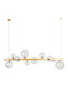 Lampa wisząca Bubbles Line z 10 złotymi kloszami – nowoczesne oświetlenie do eleganckich wnętrz. 2
