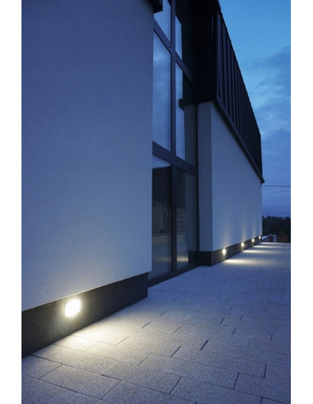 Nowoczesna Lampa Wpuszczana LED MUR GLASS - Biała, Energooszczędna, IP65, 2,5W do Oświetlenia Elewacji i Ogrodzeń