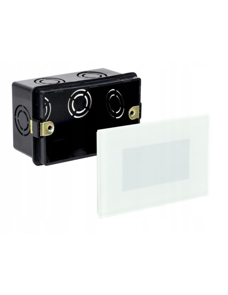 Nowoczesna Lampa Wpuszczana LED MUR GLASS - Biała, Energooszczędna, IP65, 2,5W do Oświetlenia Elewacji i Ogrodzeń