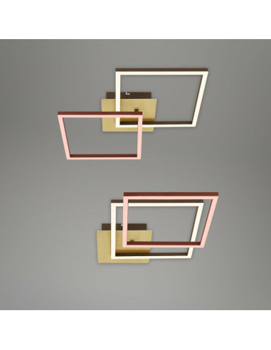 Nowoczesna lampa sufitowa Briloner LED w metalicznym złotym brązie, ściemniana, idealna do sypialni i salonu.