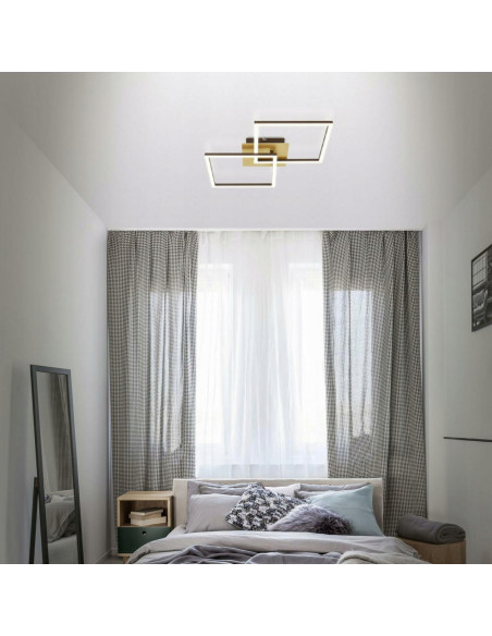 Nowoczesna lampa sufitowa Briloner LED w metalicznym złotym brązie, ściemniana, idealna do sypialni i salonu.