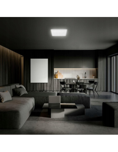 Lampa sufitowa LED BRILONER 37 cm, matowy chrom, 24 W, 2800 lm - eleganckie oświetlenie do nowoczesnych wnętrz