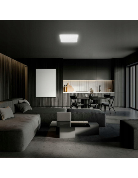 Lampa sufitowa LED BRILONER 37 cm, matowy chrom, 24 W, 2800 lm - eleganckie oświetlenie do nowoczesnych wnętrz