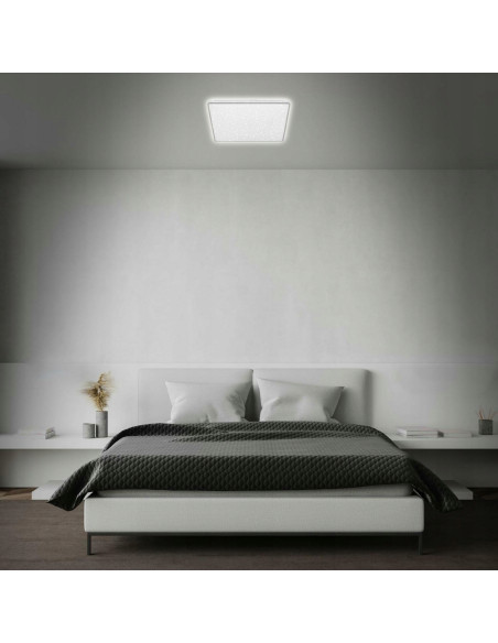 Lampa sufitowa LED BRILONER 37 cm, matowy chrom, 24 W, 2800 lm - eleganckie oświetlenie do nowoczesnych wnętrz
