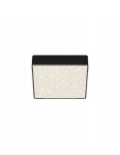 Nowoczesna czarna kwadratowa lampa sufitowa LED BRILONER - idealna do salonu, biura i kuchni, zintegrowane oświetlenie.