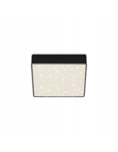 Nowoczesna czarna kwadratowa lampa sufitowa LED BRILONER - idealna do salonu, biura i kuchni, zintegrowane oświetlenie.