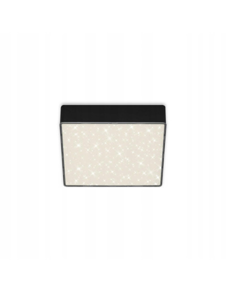 Nowoczesna czarna kwadratowa lampa sufitowa LED BRILONER - idealna do salonu, biura i kuchni, zintegrowane oświetlenie.