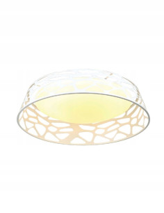 Nowoczesny plafon sufitowy LED FORINA 48W, elegancki biały design, idealny do sypialni i pokojów gościnnych