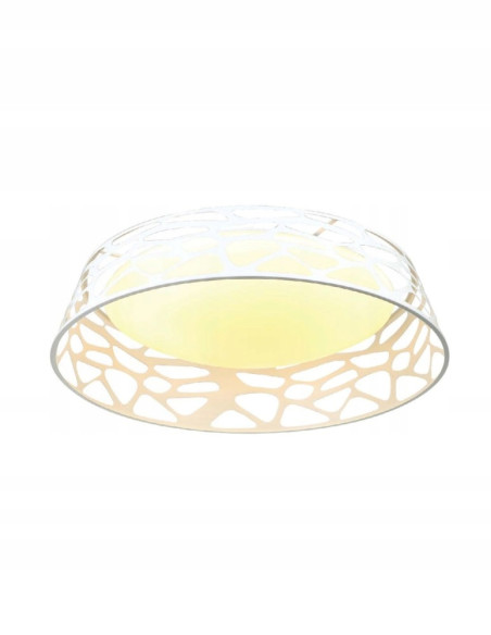 Nowoczesny plafon sufitowy LED FORINA 48W, elegancki biały design, idealny do sypialni i pokojów gościnnych