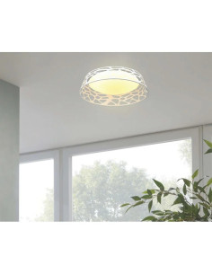 Nowoczesny plafon sufitowy LED FORINA 48W, elegancki biały design, idealny do sypialni i pokojów gościnnych 2