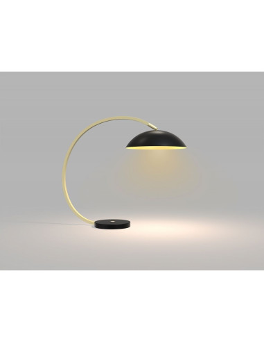 Nowoczesna lampa stojąca ROSSKOFF LED z dotykowym ściemniaczem, czarno-złota, 10.5 W do salonu i biura