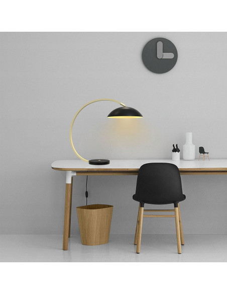 Nowoczesna lampa stojąca ROSSKOFF LED z dotykowym ściemniaczem, czarno-złota, 10.5 W do salonu i biura