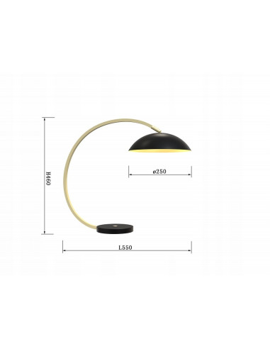 Nowoczesna lampa stojąca ROSSKOFF LED z dotykowym ściemniaczem, czarno-złota, 10.5 W do salonu i biura