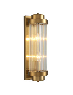 Lampa ścienna STELO M w kolorze złotym z szklanym kloszem E14 - elegancki kinkiet do sypialni i salonu 2