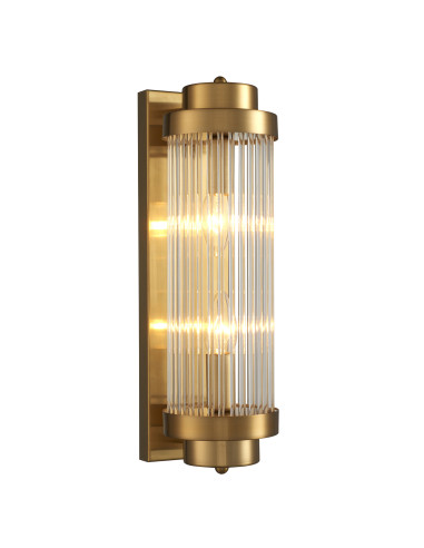 Lampa ścienna STELO M w kolorze złotym z szklanym kloszem E14 - elegancki kinkiet do sypialni i salonu